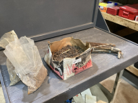 PART BAGS OF NAILS-3&rdquo; ARDOX , SOME 7 +10&rdquo; ARDOX SPIKES, 2 .5&rdquo; PHOSPHATE COATED, GATE HINGES,