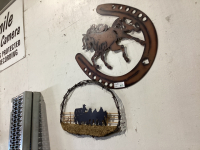 (2) METAL WESTERN WALL DECOR PIECES