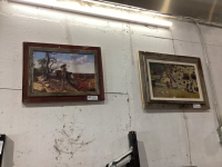(2) WESTERN PICTURES IN BARNWOOD FRAMES