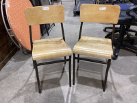 (2) WOOD STACKING CHAIRS