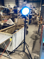 WOOD BOX W/ LIGHT STANDS & LIGHTS
