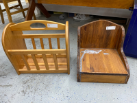 MAGAZINE RACK + WOOD BOOSTER CHAIR