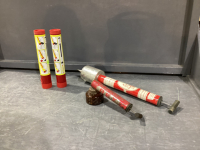 (2) ANTIQUE INSECTICIDE PUMPS, AND (2) SIGNAL FLARES