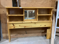 WOOD QUEEN HEADBOARD W/ MIRROR
