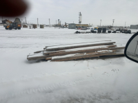 Pallet of wooden floor stringers