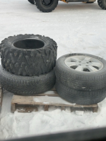 Pallet of mixed tires and rims