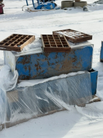 Two steel bolt bins, and contents