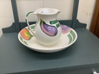 HAND PAINTED PORTUGUESE PITCHER AND BOWL SET