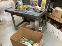 LARGE BOX OF KITCHEN ITEMS - UTENSILS, COFFEE MAKER, SHISH KEBAB SKEWERS, HOT DOG COOKERS