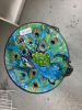 ROUND END TABLE W/ PEACOCK DESIGN - 2