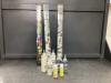 (3) ROLLS "STAINED GLASS" WINDOW FILM & SMALL BOTTLES OF WINDOW COLOR