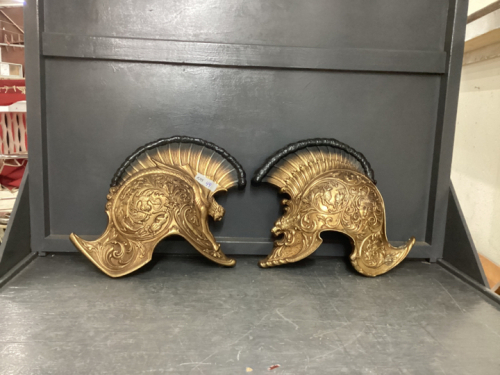 (2) PLASTIC "ROMAN HELMET" WALL DECOR