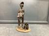 DUCKS UNLIMITED HUNTER W/ DOG DECOR PIECE MOUNTED ON WOOD BASE
