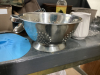 (2) BOXES MISC HOUSEHOLD ITEMS - BASKETS, SIEVE, SAFETY GLASSES, ICE CLEATS - 5