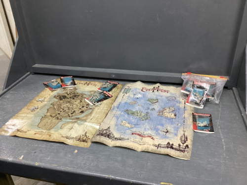 MINIATURE "HEARTBREAKER" PLAYING PIECES AND MAPS