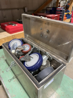 Aluminum box full of heavy casters