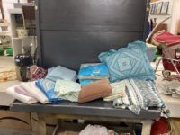 LARGE BOX OF BEDDING - SHEETS, PILLOWS, FUZZY BLANKET