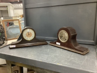 (2) VINTAGE MANTLE CLOCKS CONVERTED TO BATTERY