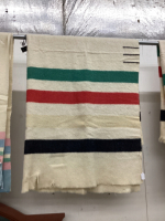 PROBABLY A "TRAPPER POINT" 100% WOOL BLANKET - NO TAG