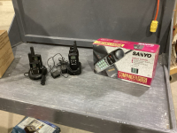 2 SETS OF 2 WAY RADIOS - COBRA + MIDLAND EACH HAVE CHARGERS, AND A CORDLESS PHONE