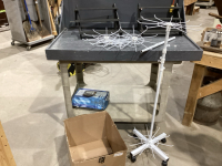 CLOTHING RACK, 2 SMALL SHELVES